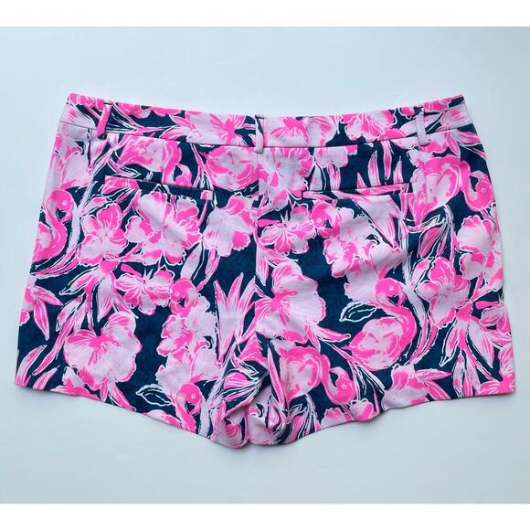 Lilly Pulitzer Callahan Knit Short Inky Navy Flamingle 5" Inseam Size 16 NEW - Picture 5 of 9